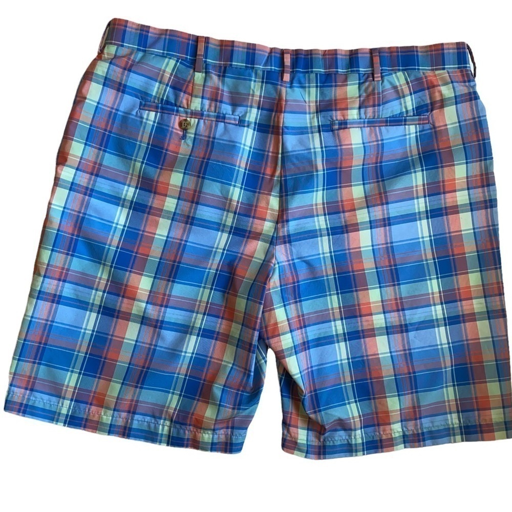 BH Golf Shorts men’s Blue Orange and Green Plaid - Picture 3 of 7